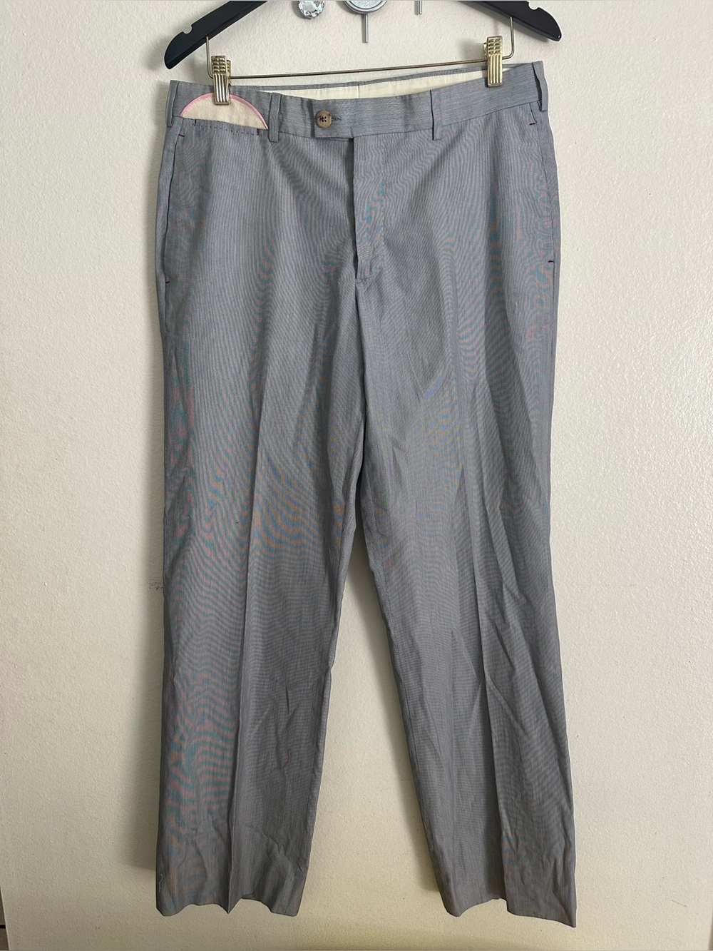 Paul Smith Light Gray Men’s Dress sports Pants - Subtle Pinstripe